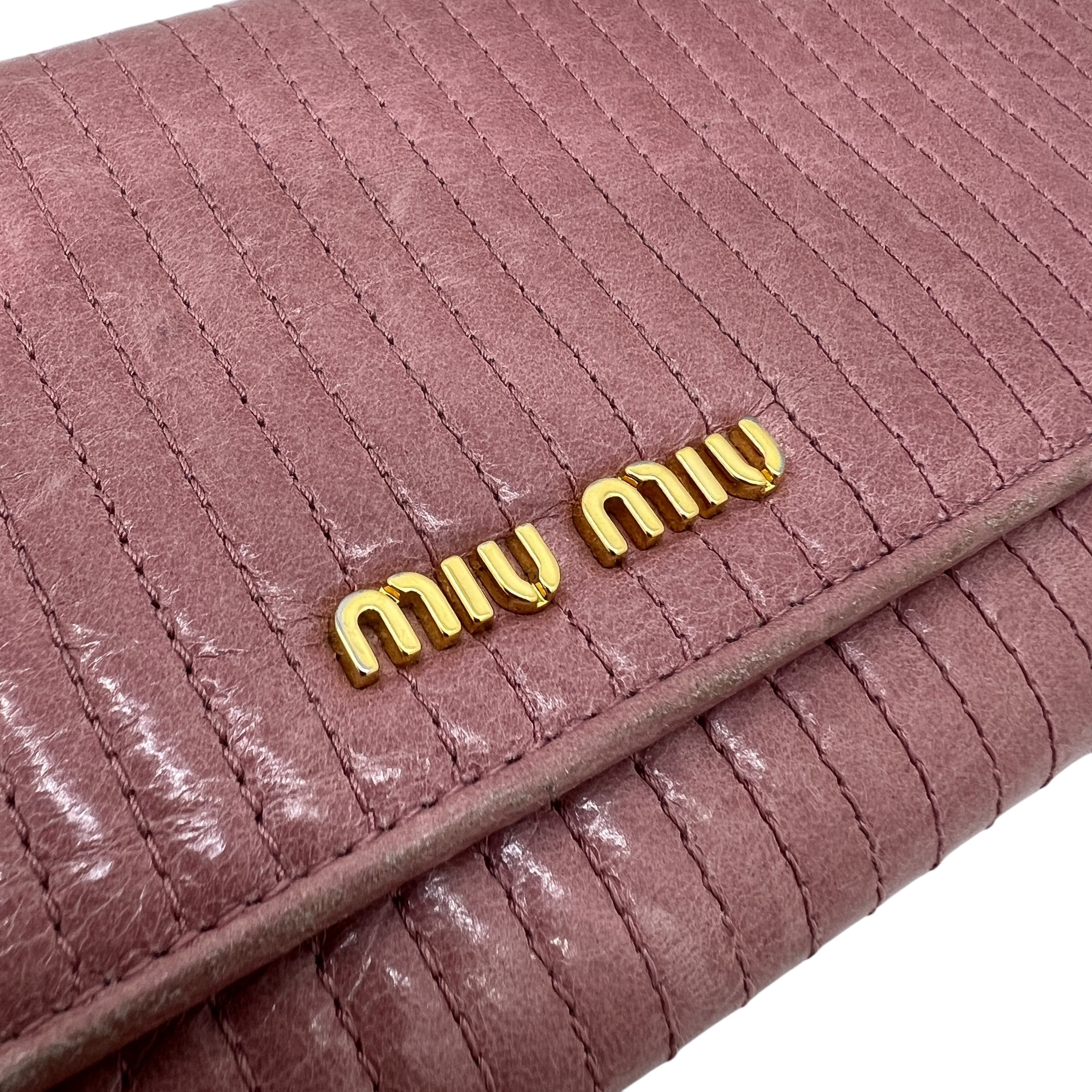 MIU MIU PORTAFOGLIO IN PELLE ROSA