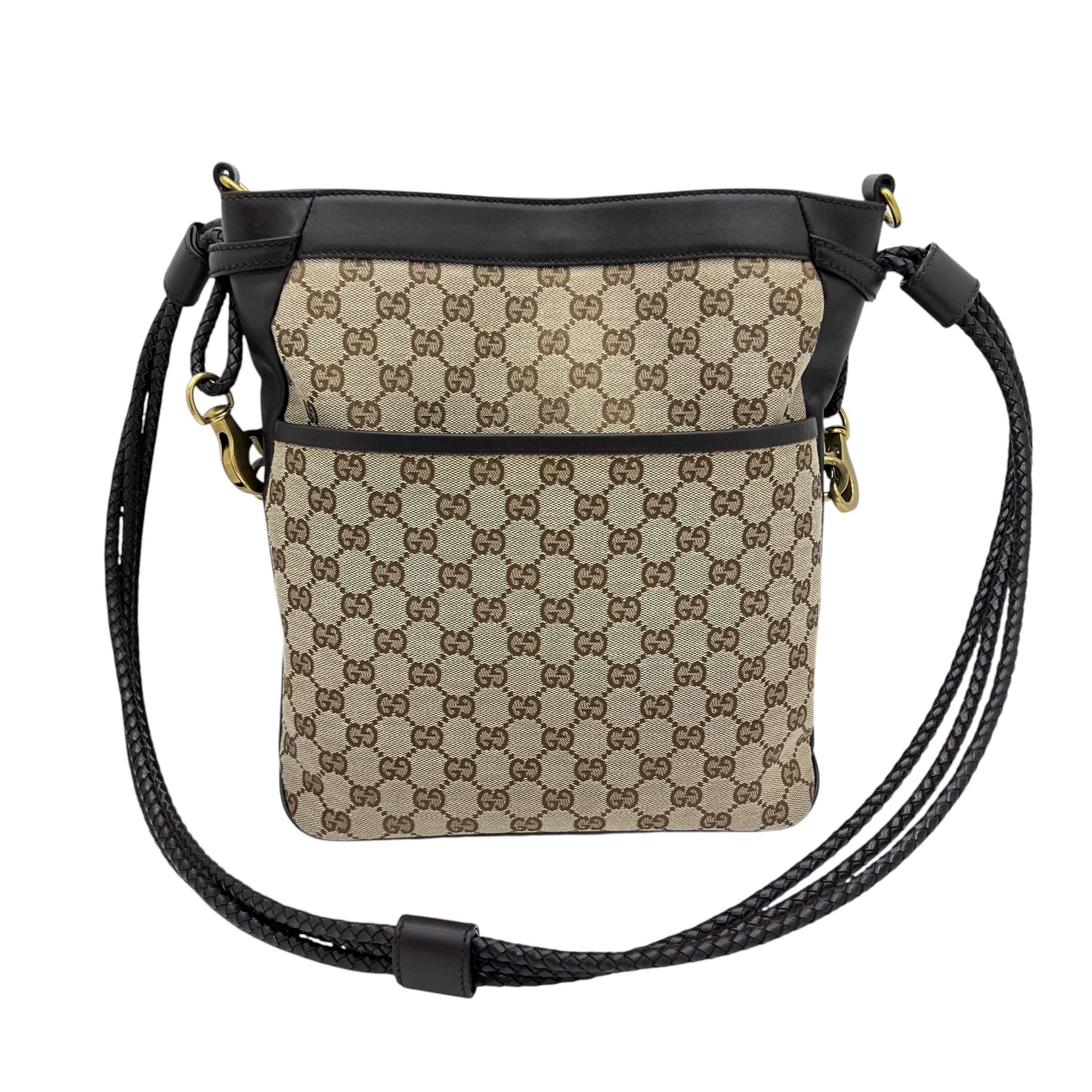 Tracolla in tessuto e pelle