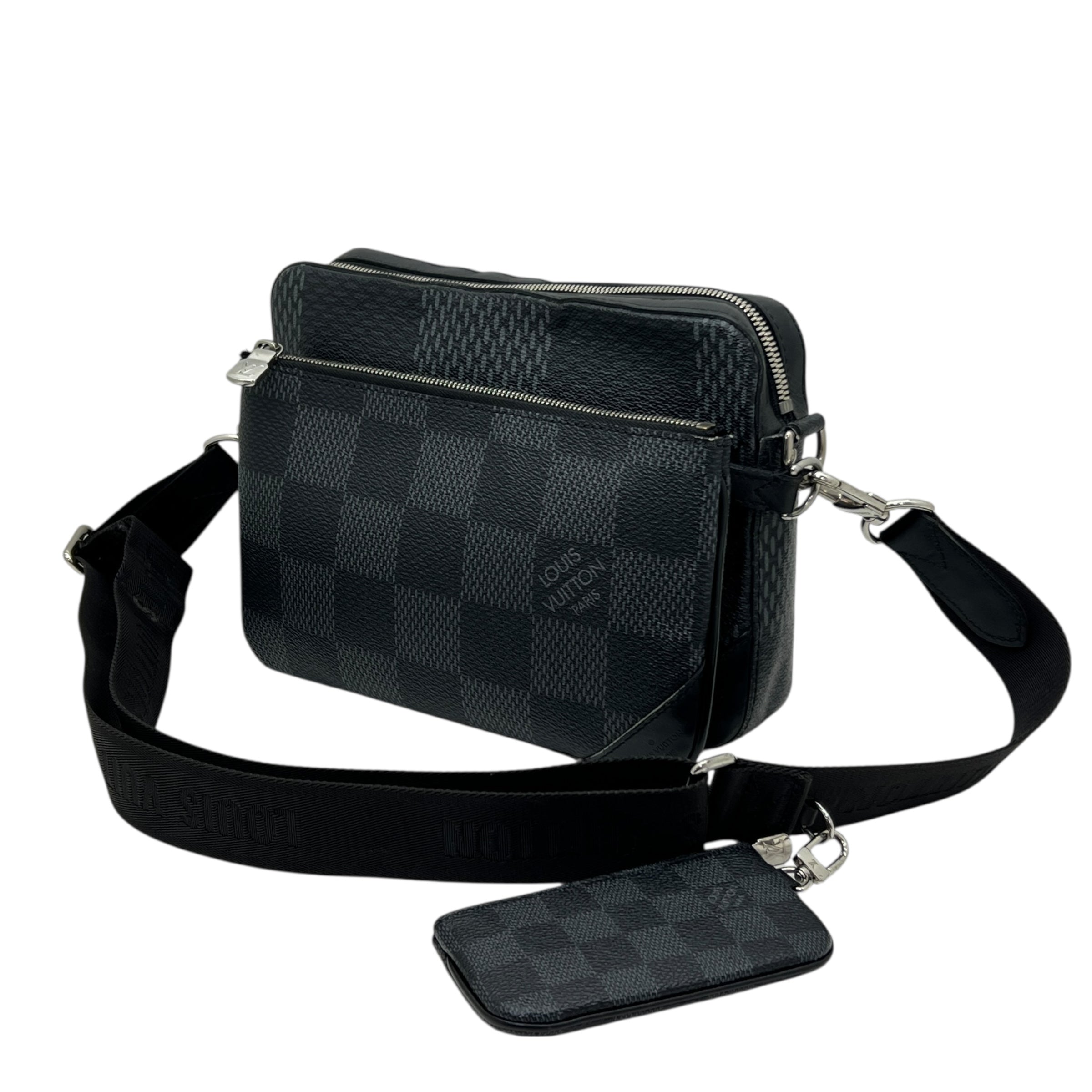 Borsa messenger Trio Damier Graphite Giant 3D