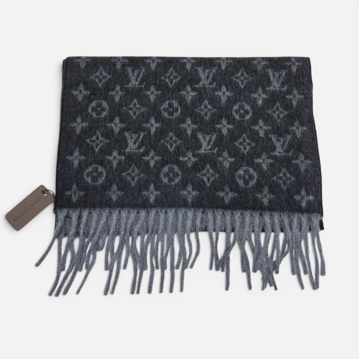 Sciarpa Cashmere e Lana Monogram Gradient nero / grigio