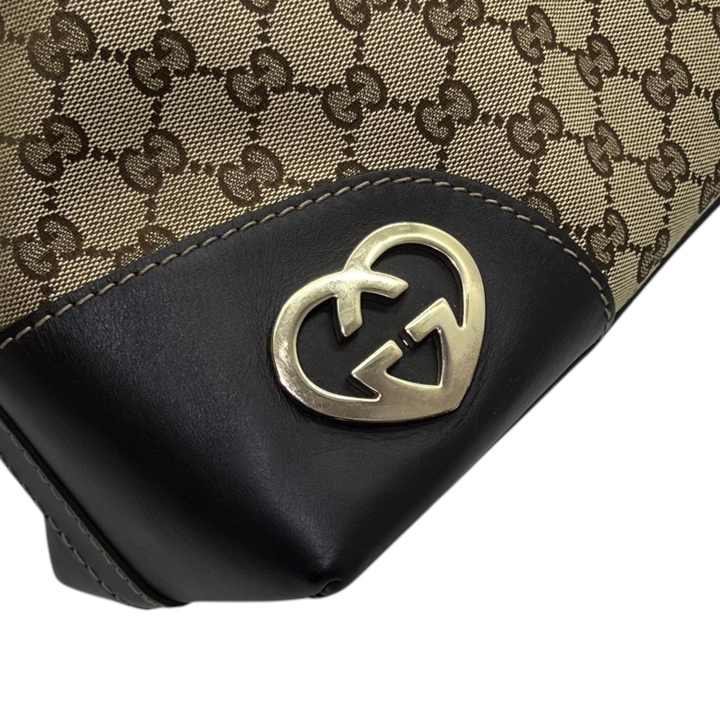 GUCCI BORSA A SPALLA IN TELA GG E PELLE