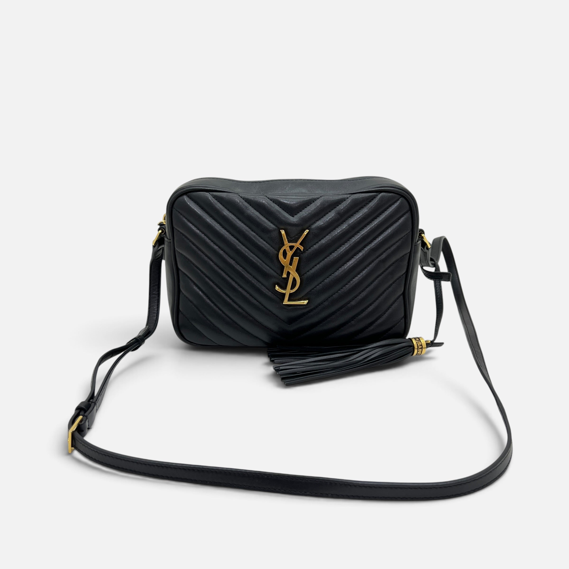 Camera bag Lou trapuntata a tracolla con nappina