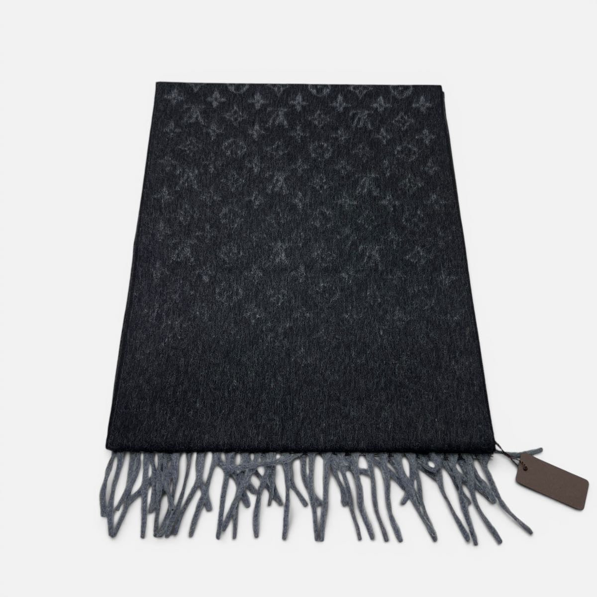 Sciarpa Cashmere e Lana Monogram Gradient nero / grigio