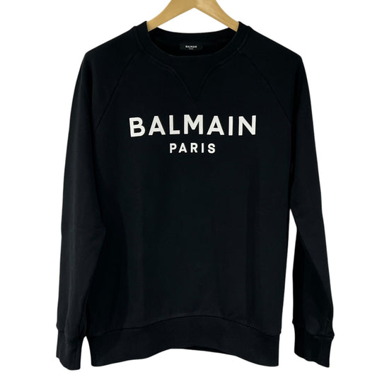 BALMAIN FELPA CON STAMPA BALMAIN PARIS TG L