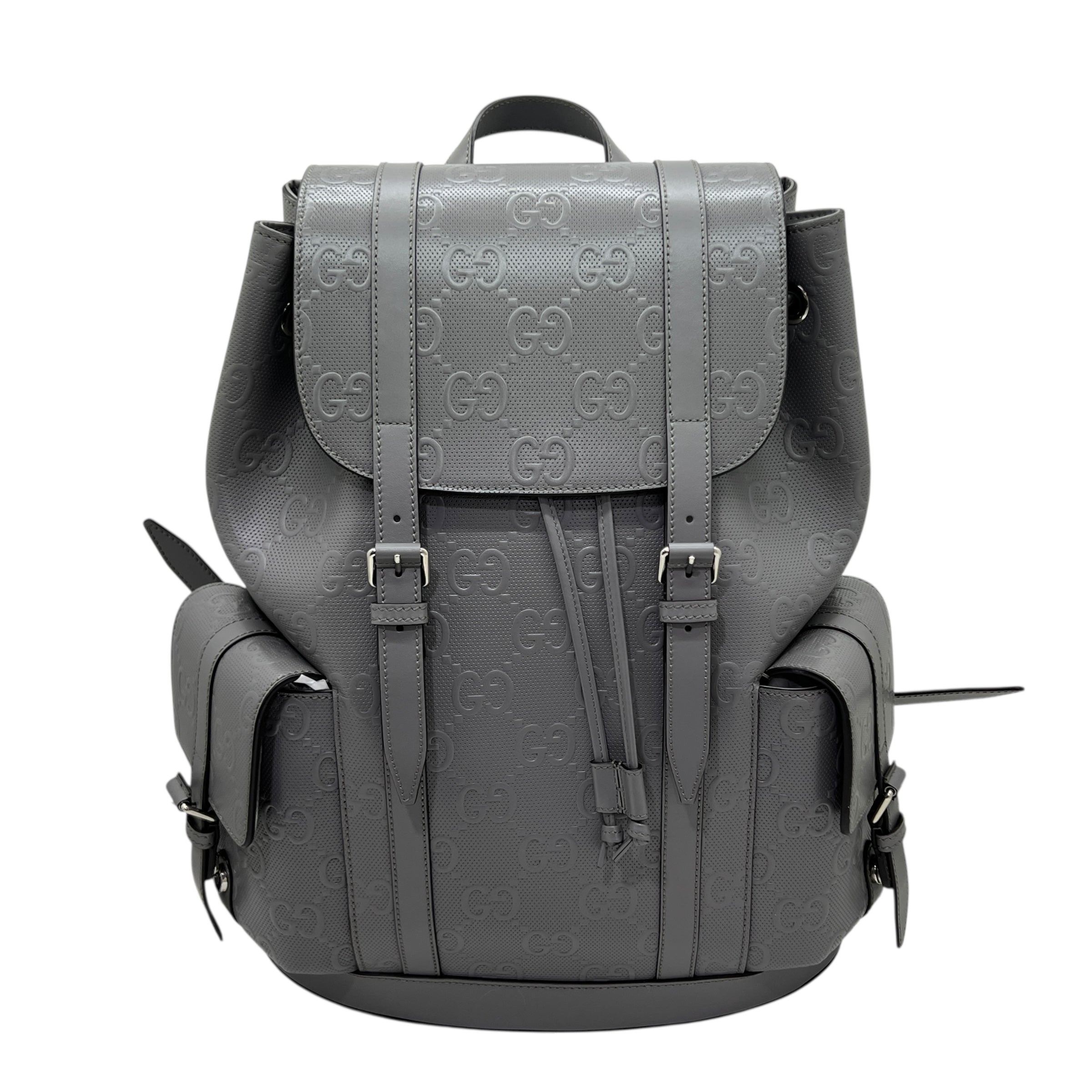 Zaino in pelle GG con rilievo