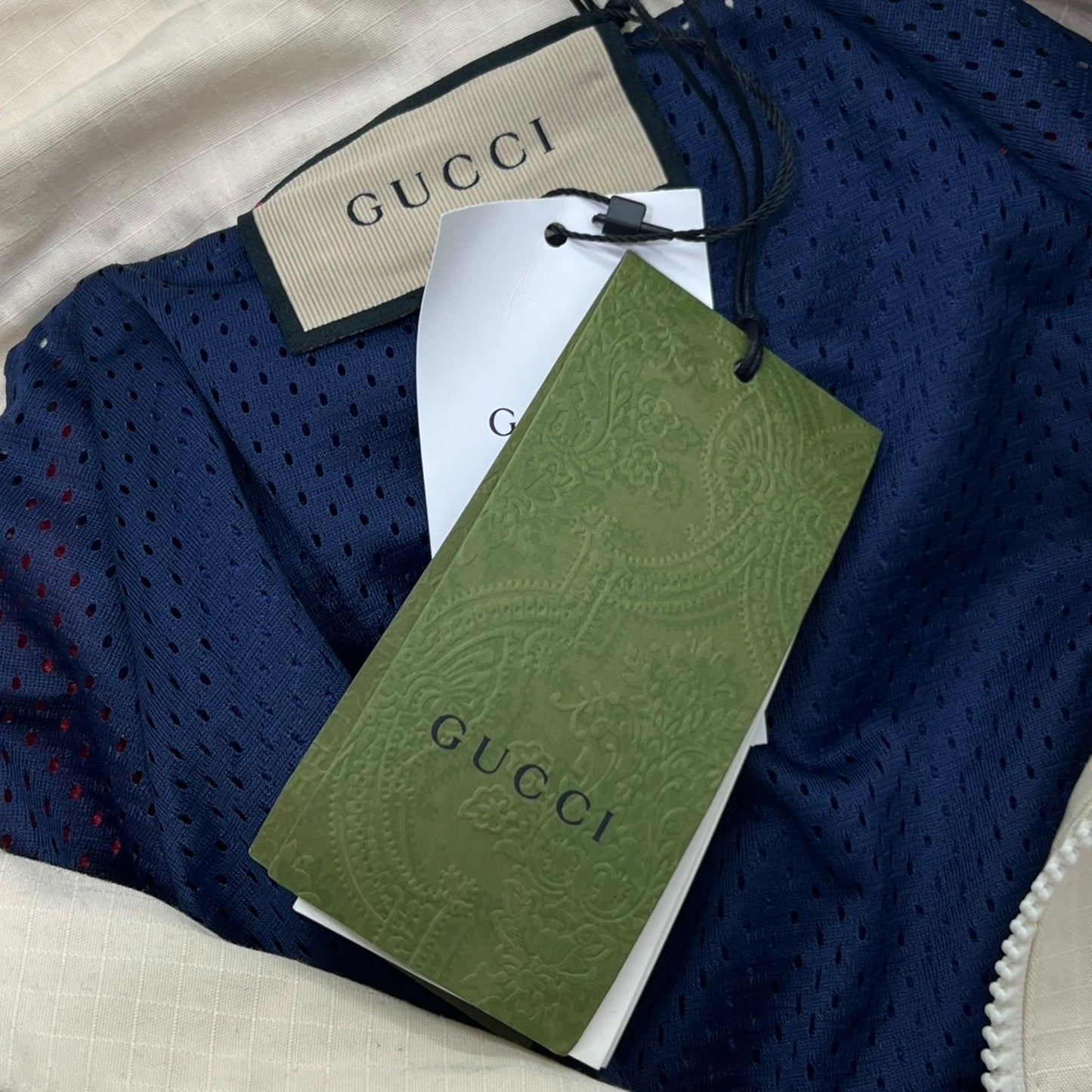 GUCCI GIACCA IN NYLON E COTONE CON PATCH TG XS (VESTE L)