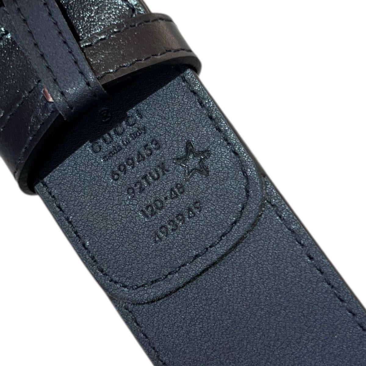 Cintura GG in pelle blu tg. 120