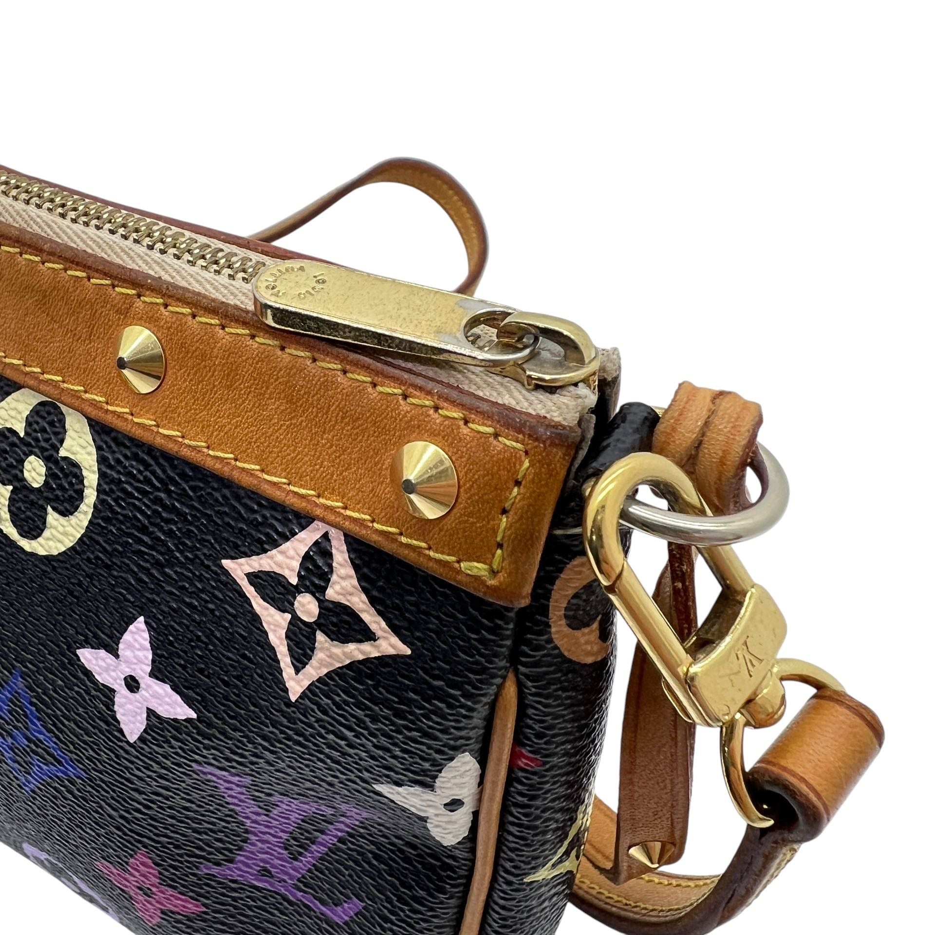 LOUIS VUITTON POCHETTE ACCESSOIRE MURAKAMI NERA CON TRACOLLA