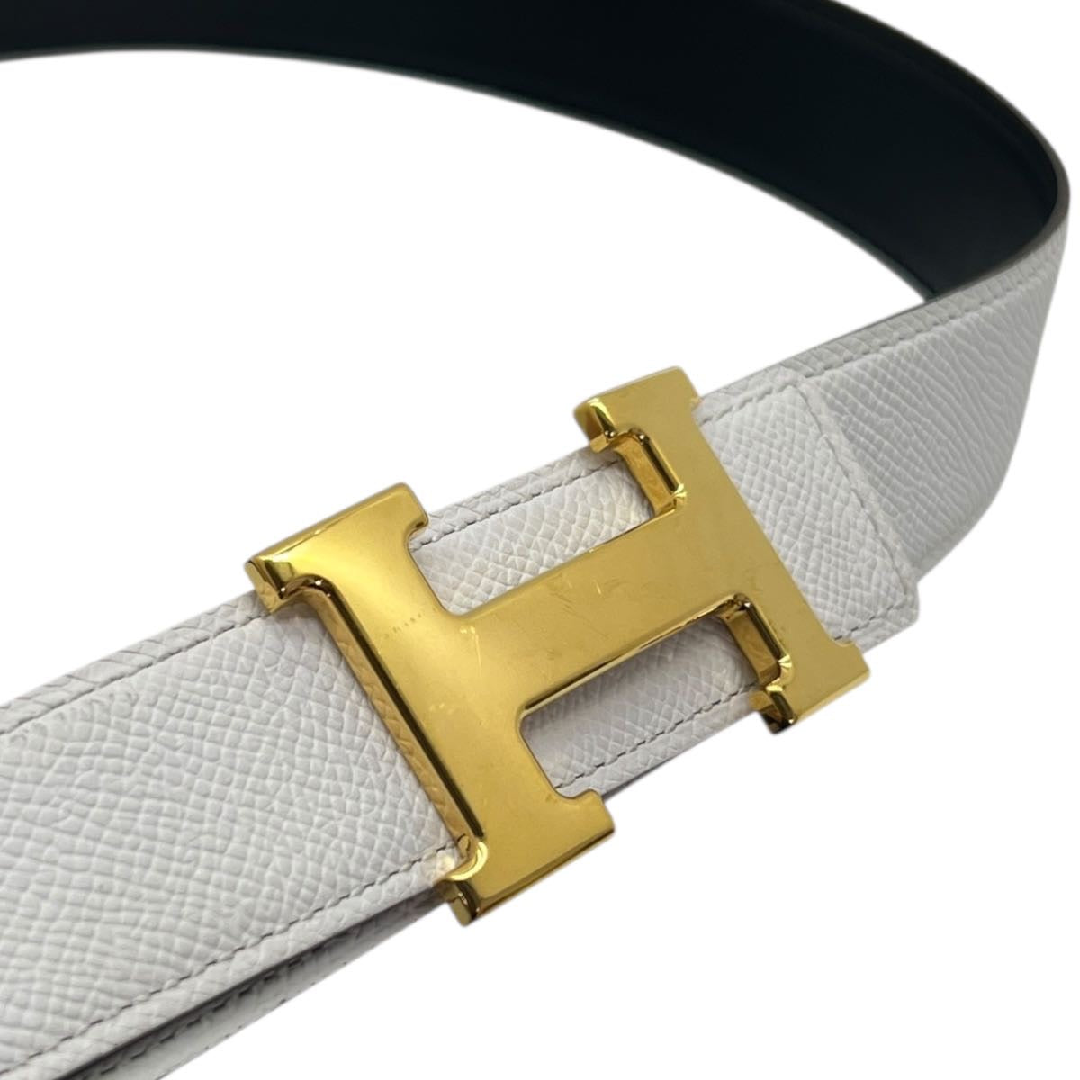 HERMÈS FIBBIA H PER CINTURA IN PELLE REVERSIBILE 32 mm TG 90