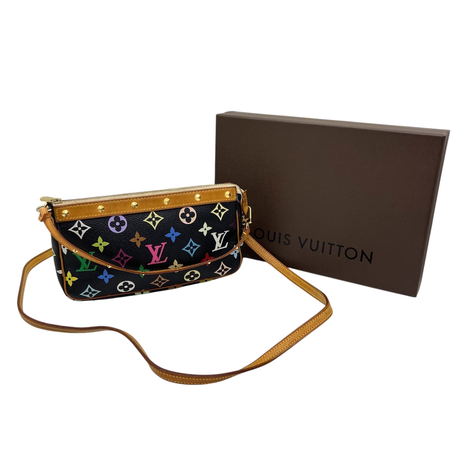 LOUIS VUITTON POCHETTE ACCESSOIRE MURAKAMI NERA CON TRACOLLA