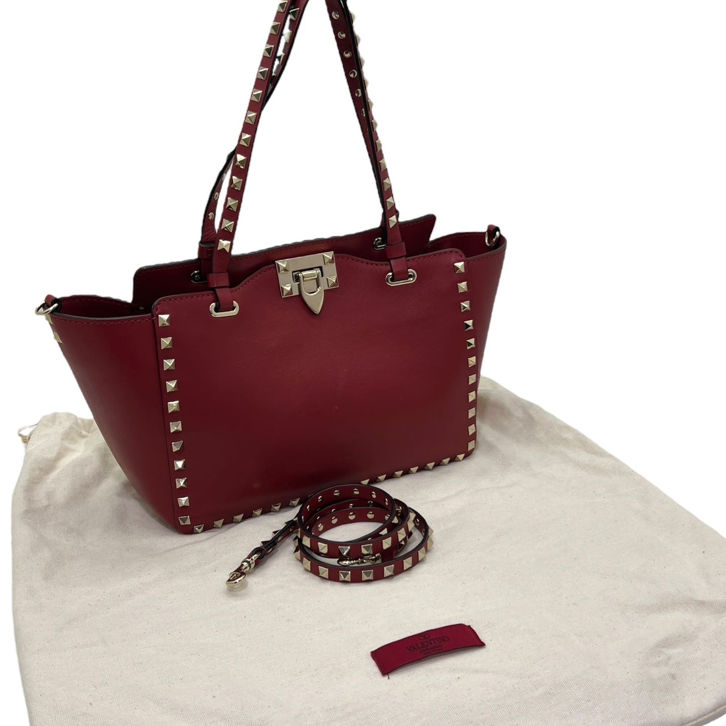 VALENTINO GARAVANI TOTE BAG ROCKSTUD IN PELLE