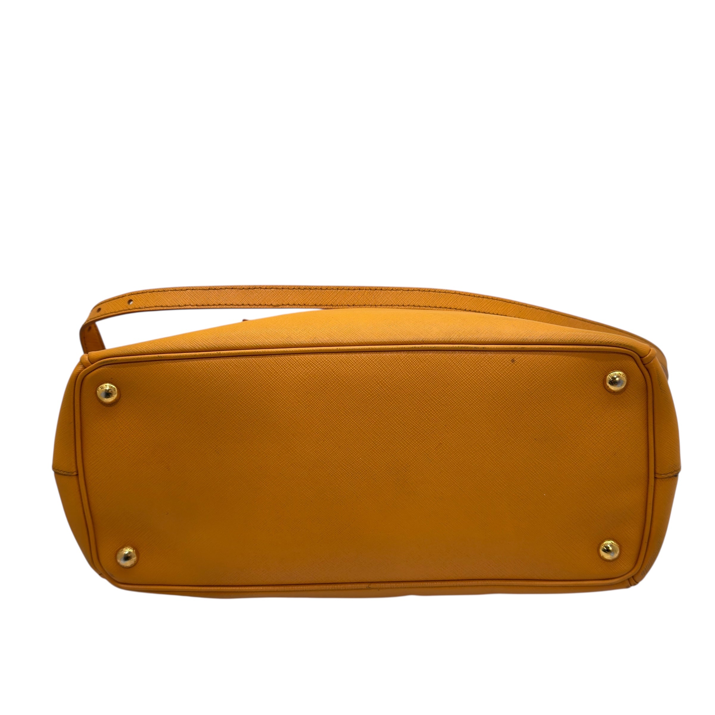 Galleria large in pelle Saffiano arancione