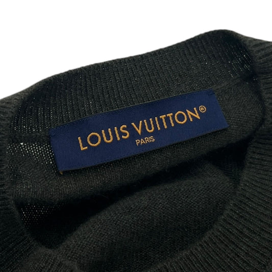 LOUIS VUITTON MAGLIONE GIROCOLLO IN CASHMERE CON INIZIALI LV IN RILIEVO TG XL