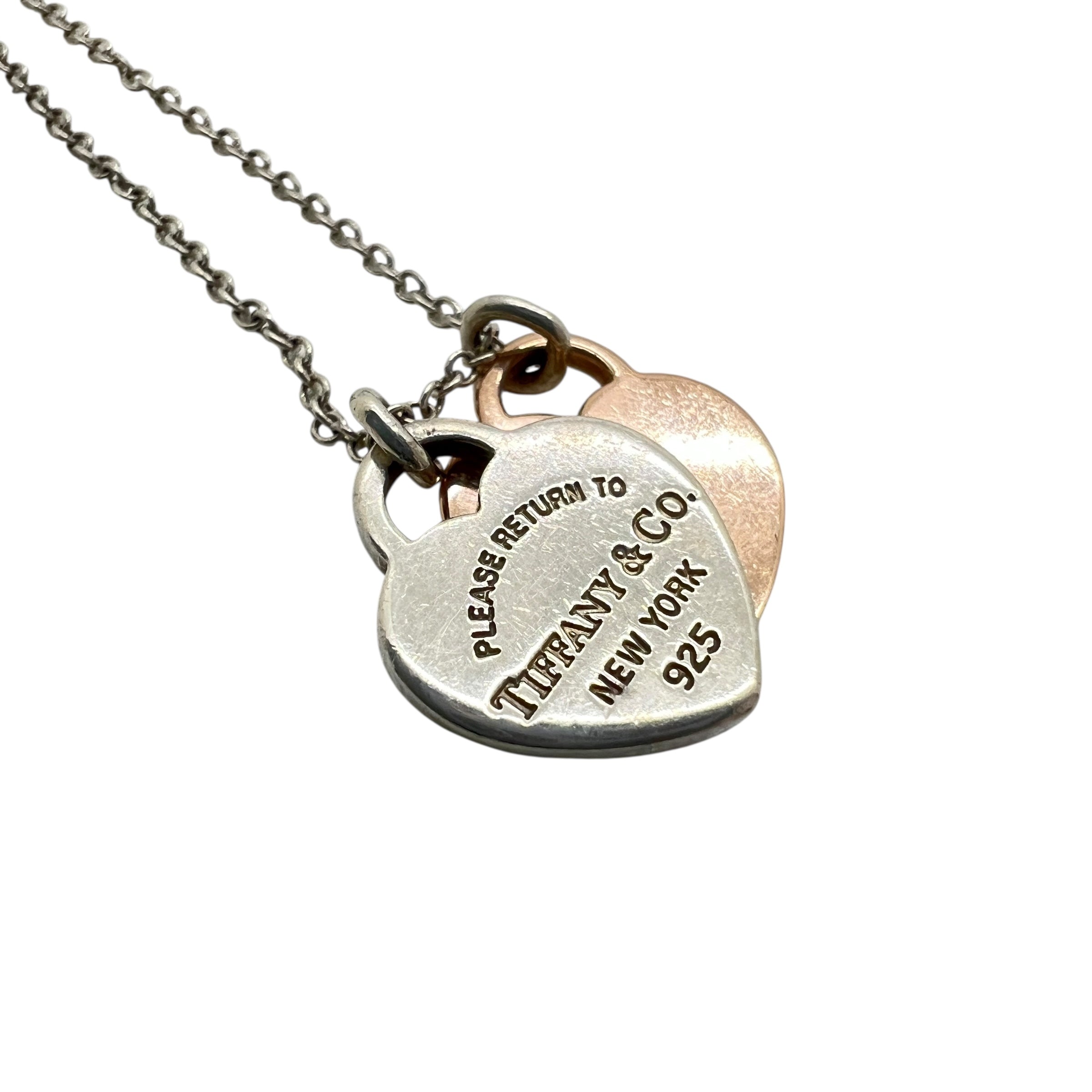 Pendente Double Heart Tag mini con catenina