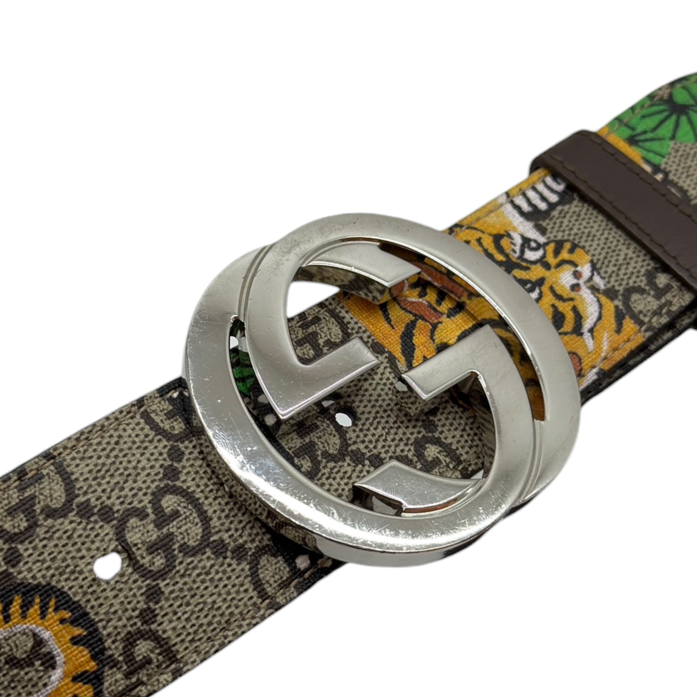 Cintura con fibbia Incrocio GG Tiger taglia 95