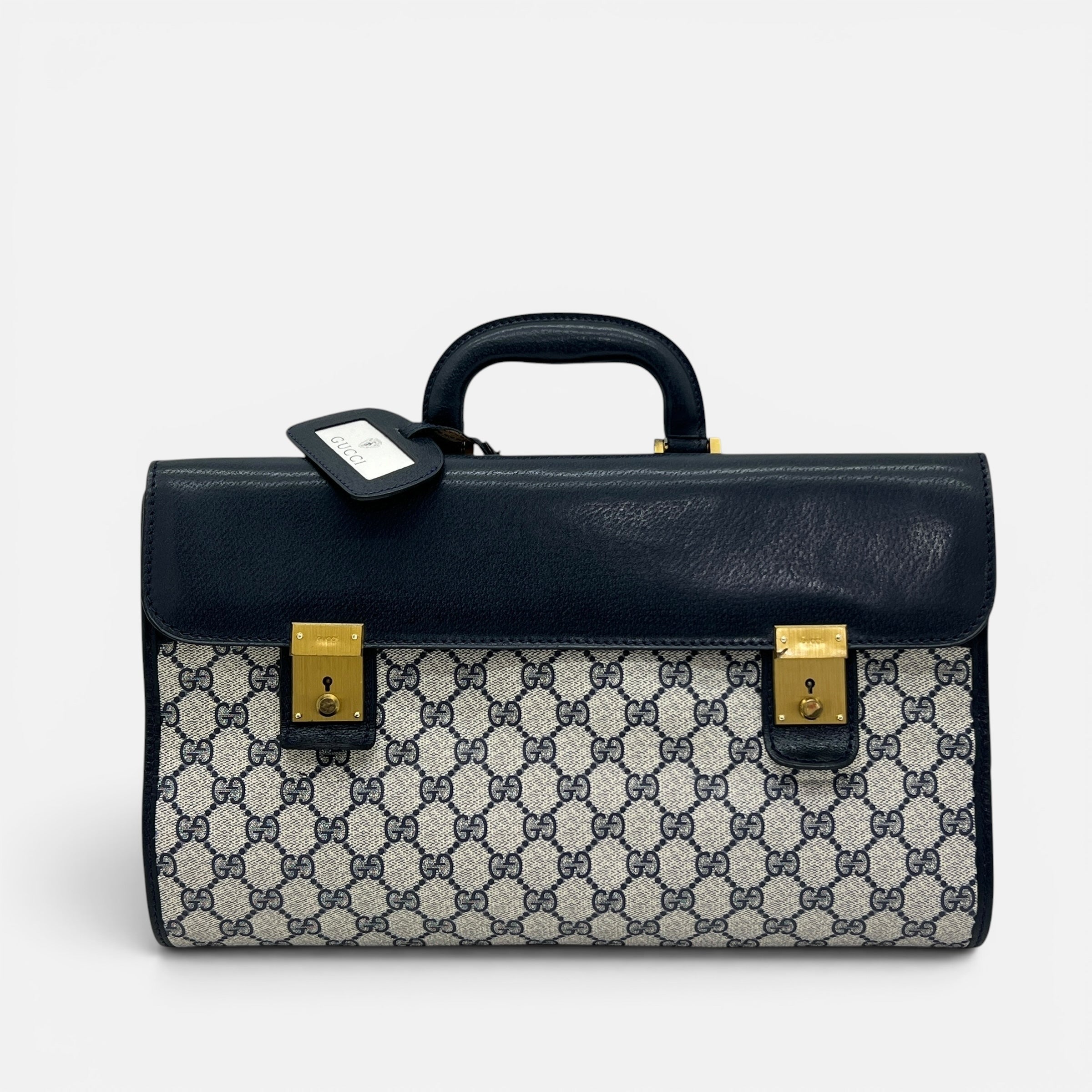 Gucci borsa da viaggio vintage in GG Supreme e pelle (cabinabile)