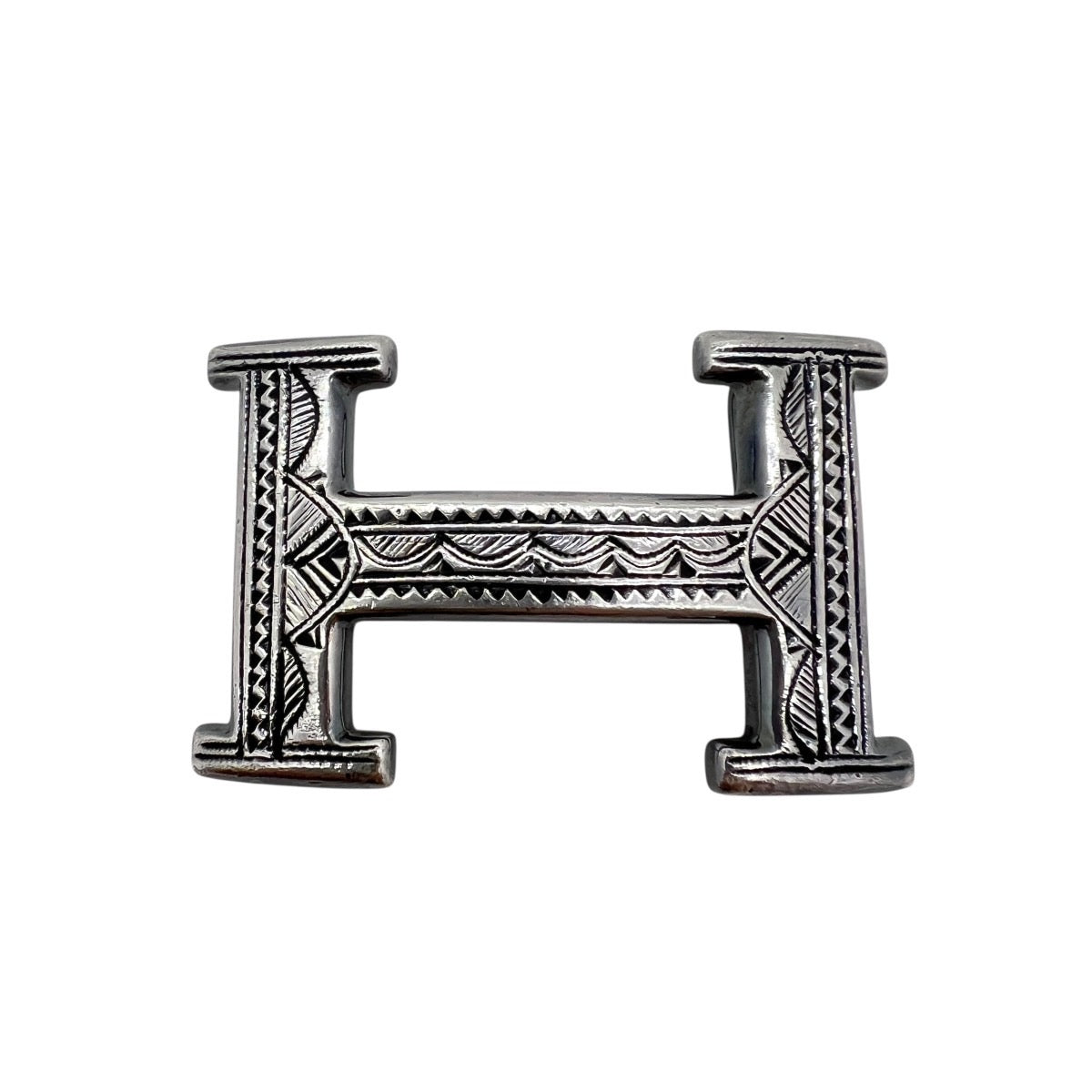 HERMÈS FIBBIA H TOUAREG IN ARGENTO PER CINTURA 32 mm