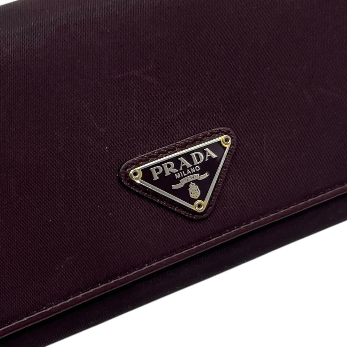PRADA PORTAFOGLIO GRANDE IN TESSUTO BORDEAUX