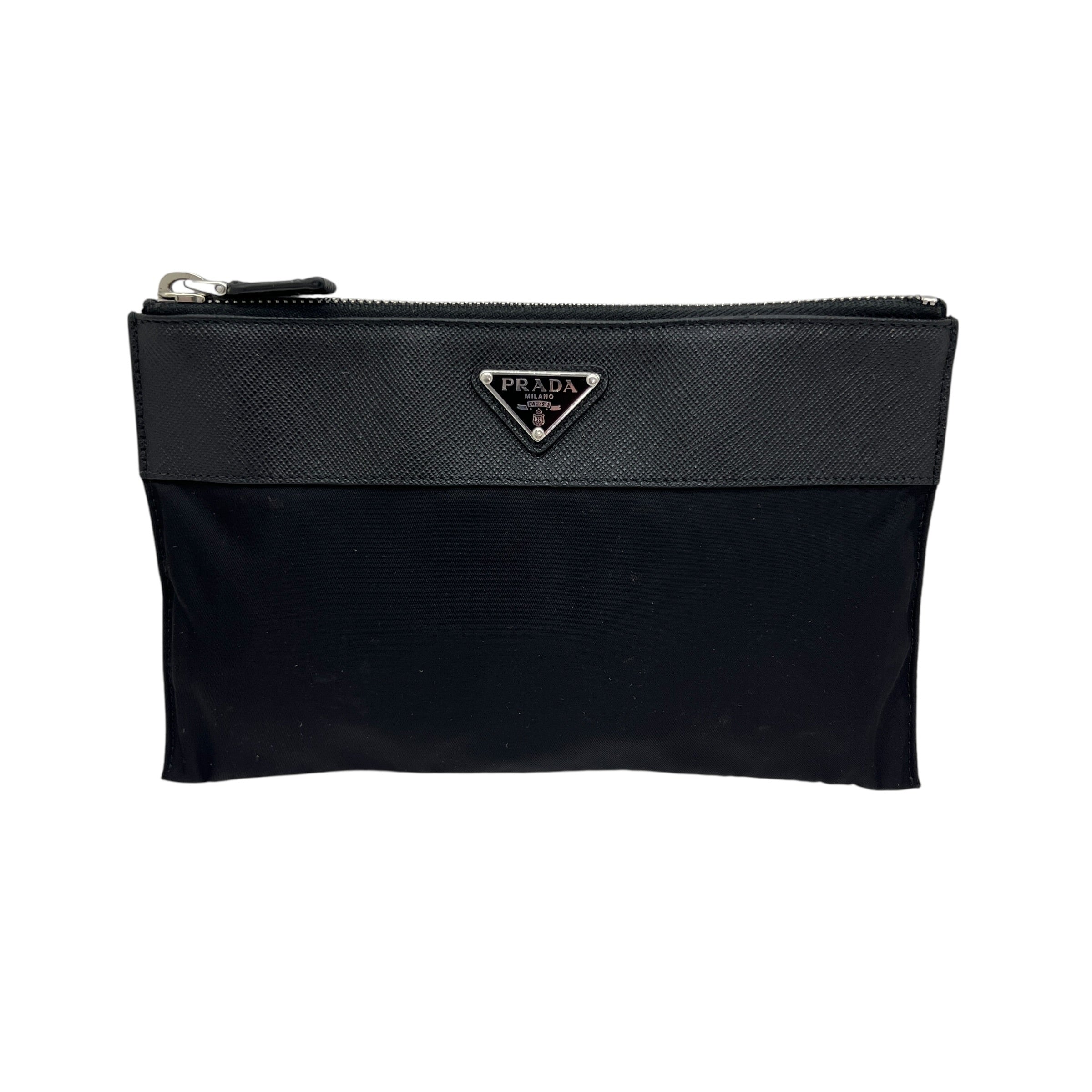 Pochette in Re-Nylon e Saffiano