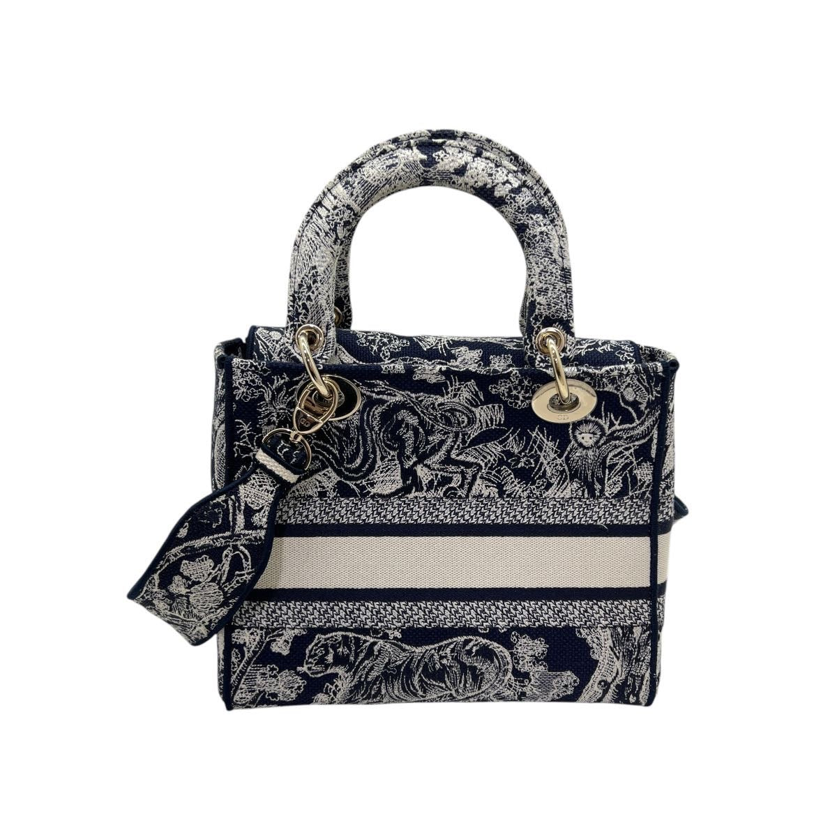 DIOR LADY D-LITE CON RICAMO TOILE DE JOUY REVERSE BLU