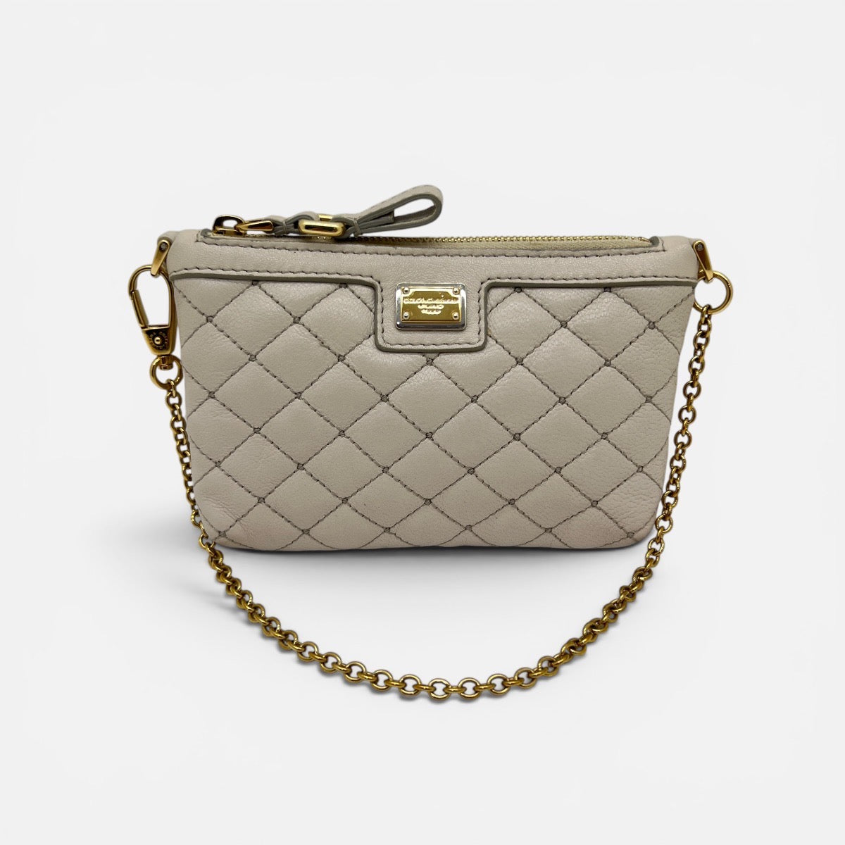 Mini pochette in pelle con catenella