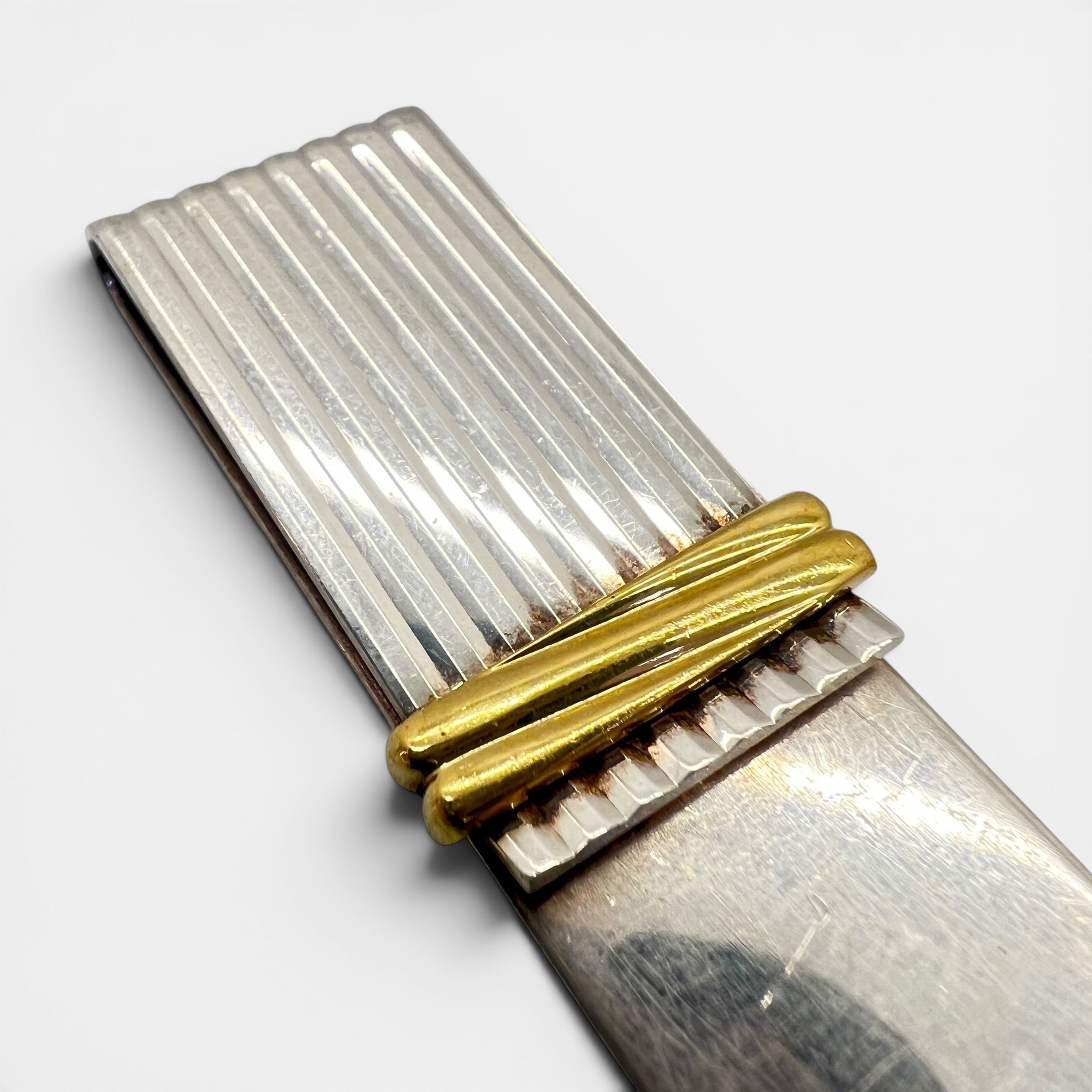 Ferma soldi vintage silver plated