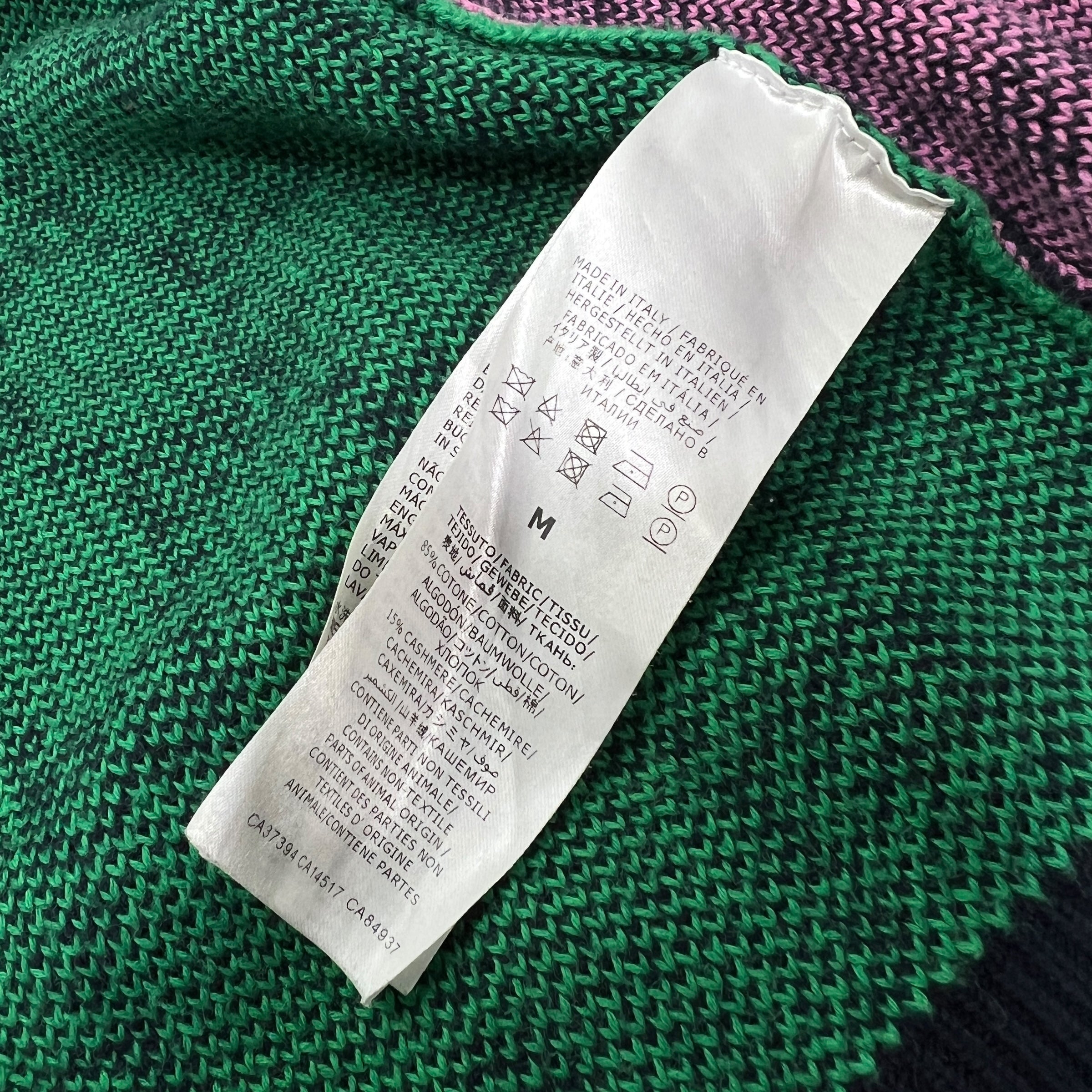 Cardigan multicolor GG in cotone misto cashmere taglia M