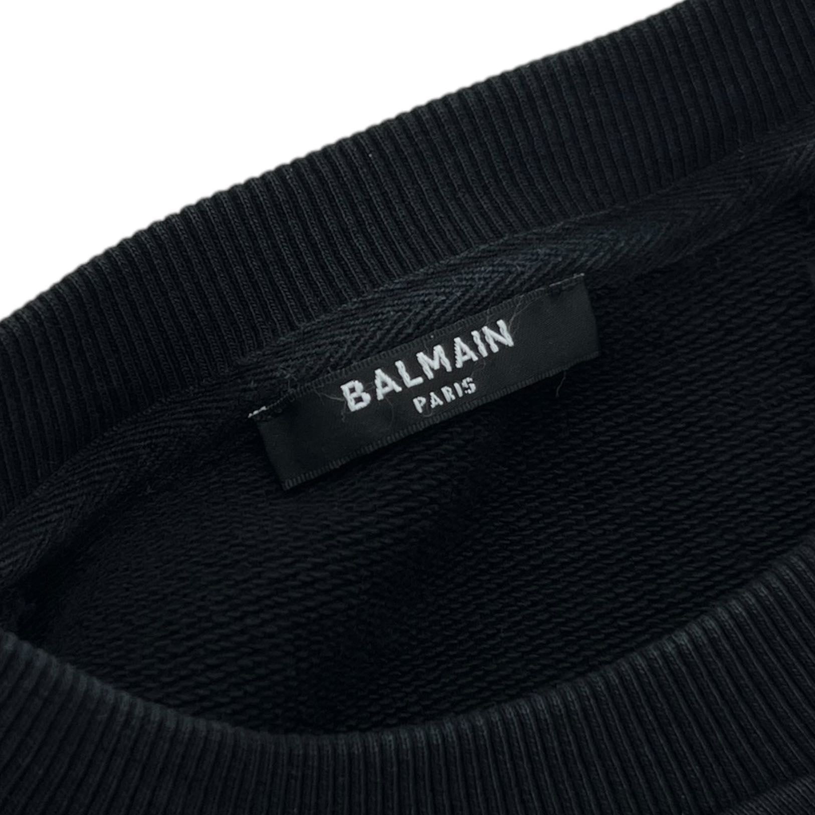 BALMAIN FELPA CON STAMPA BALMAIN PARIS TG L