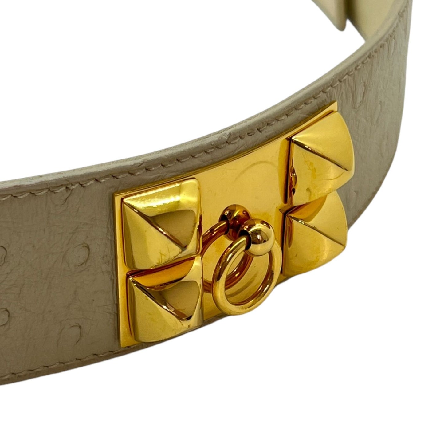 HERMÈS CINTURA COLLIER DE CHIEN IN STRUZZO TG 75