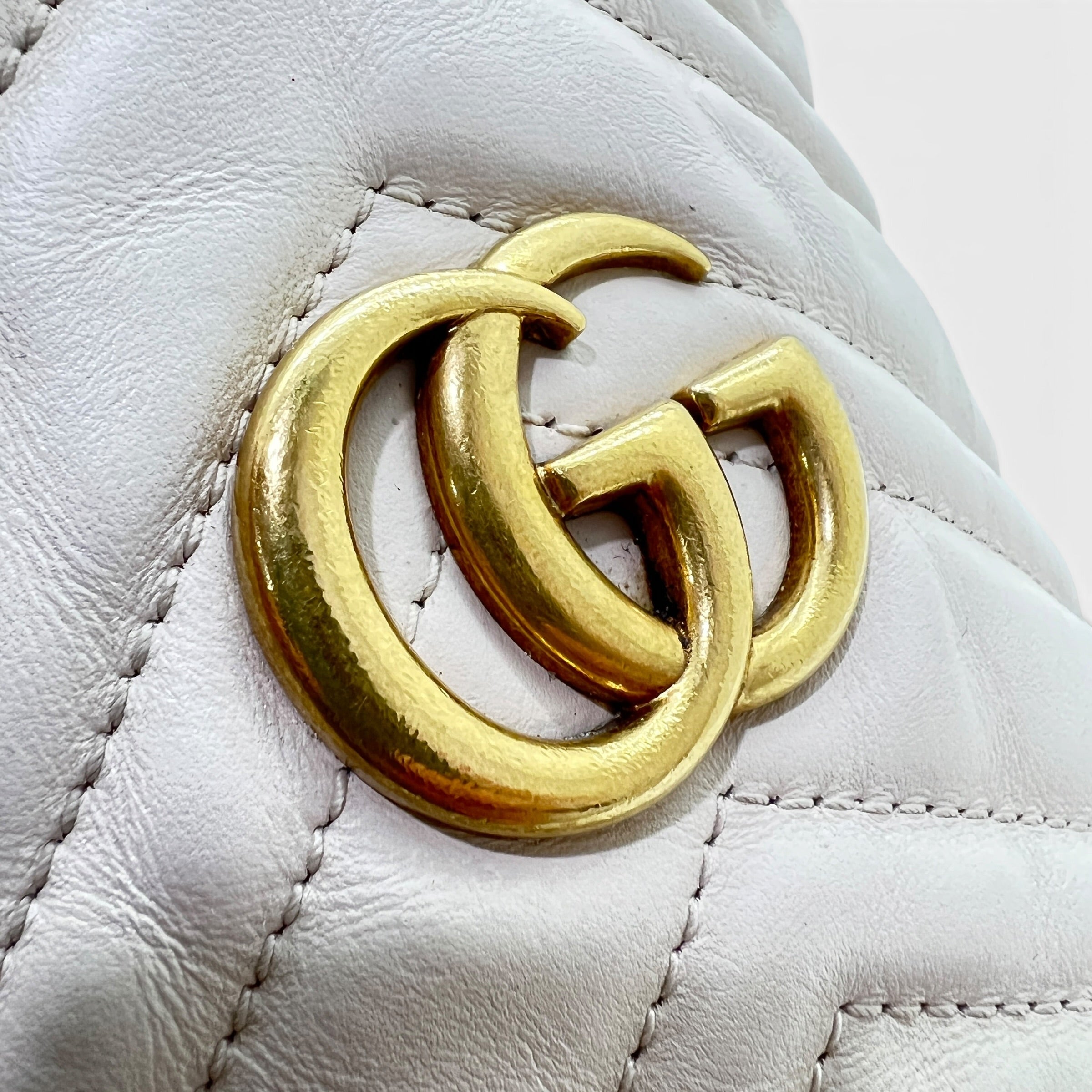 Mini secchiello GG Marmont in pelle