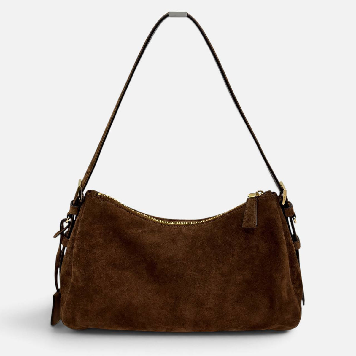 Borsa a spalla Prada Aimée medium in pelle scamosciata