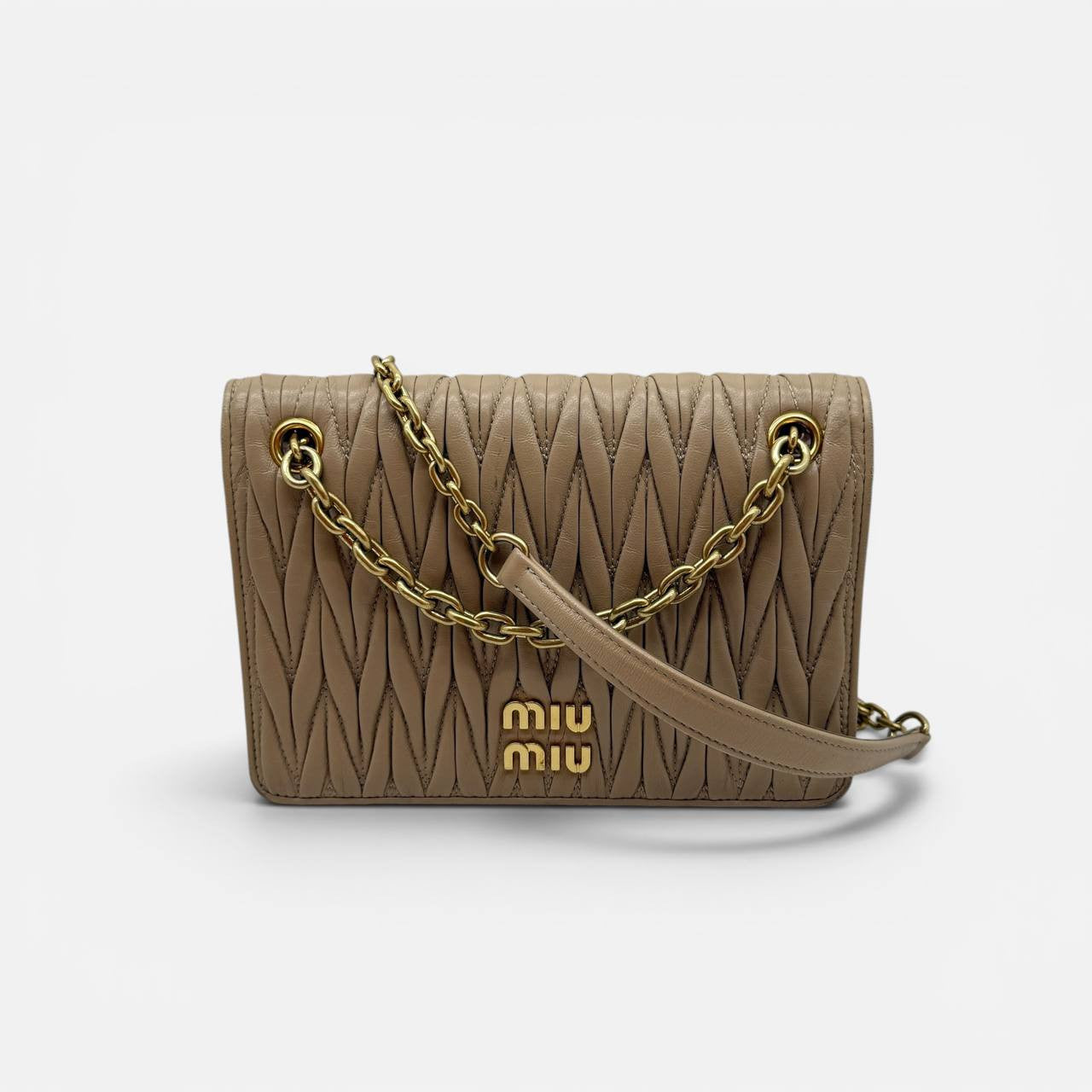 Borsa a tracolla in nappa Matelasse beige
