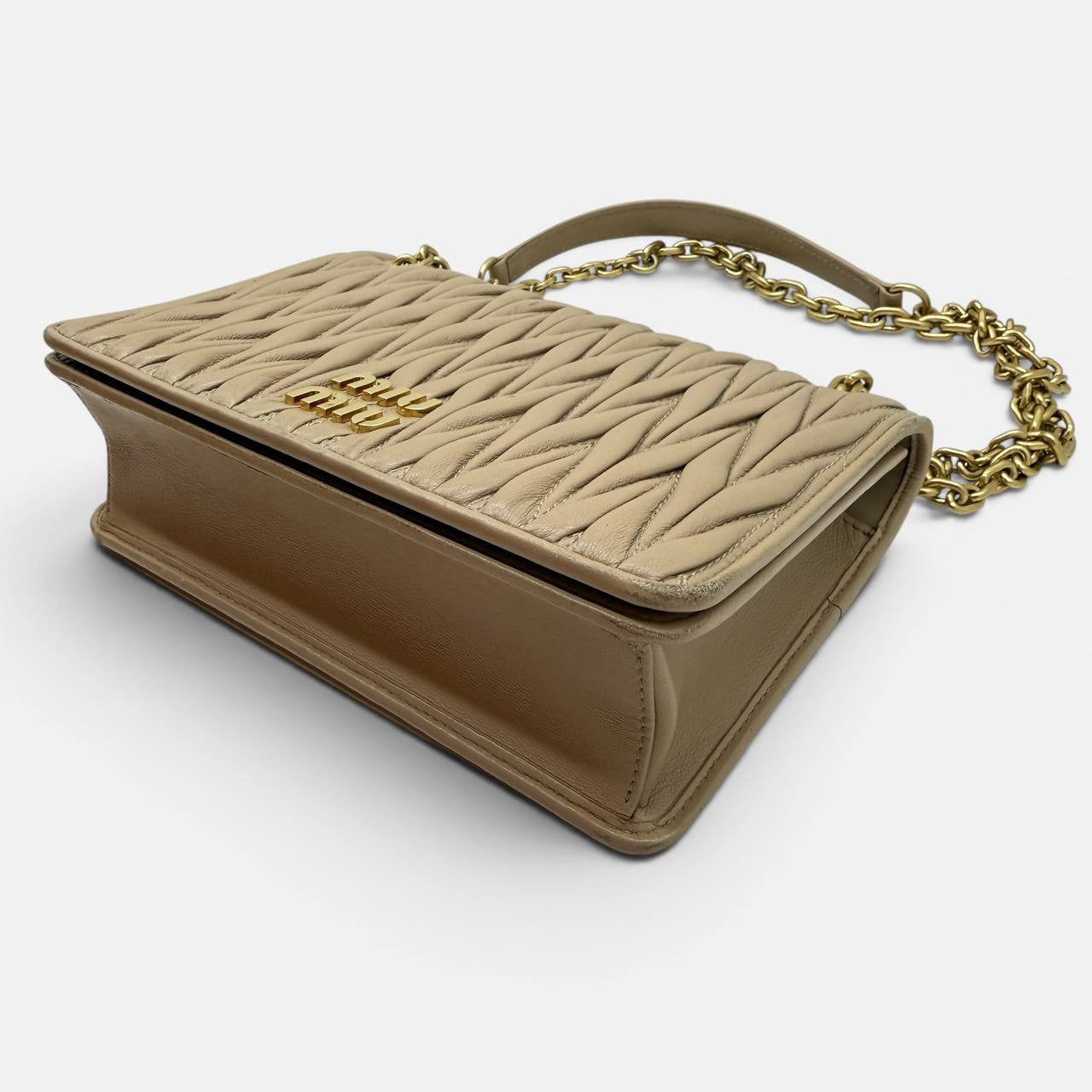 Borsa a tracolla in nappa Matelasse beige