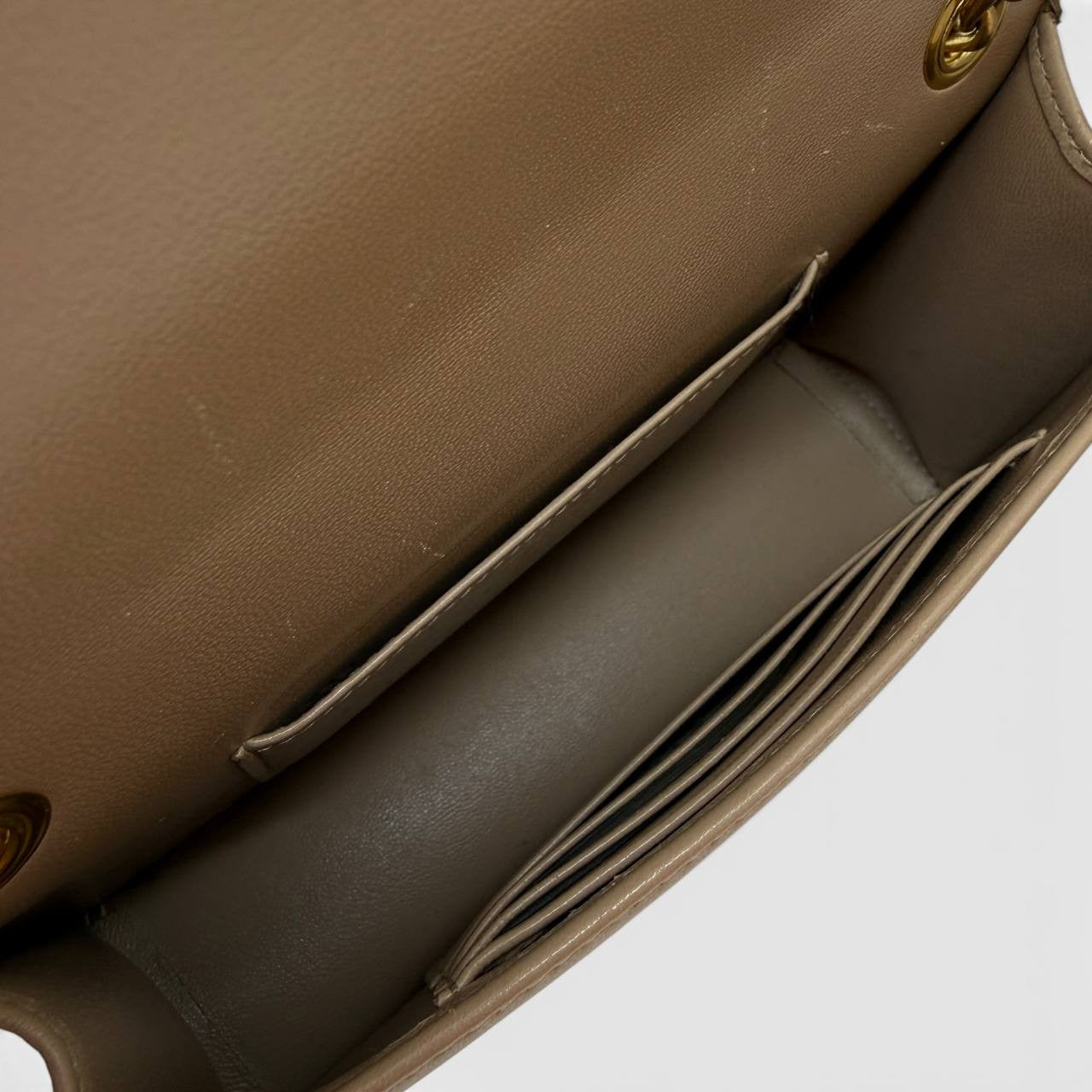 Borsa a tracolla in nappa Matelasse beige