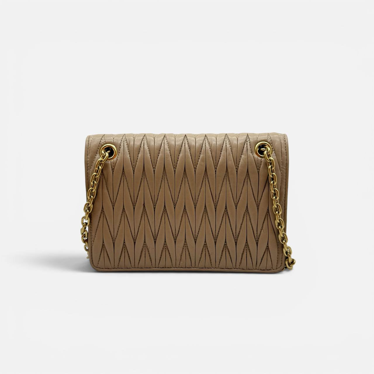 Borsa a tracolla in nappa Matelasse beige
