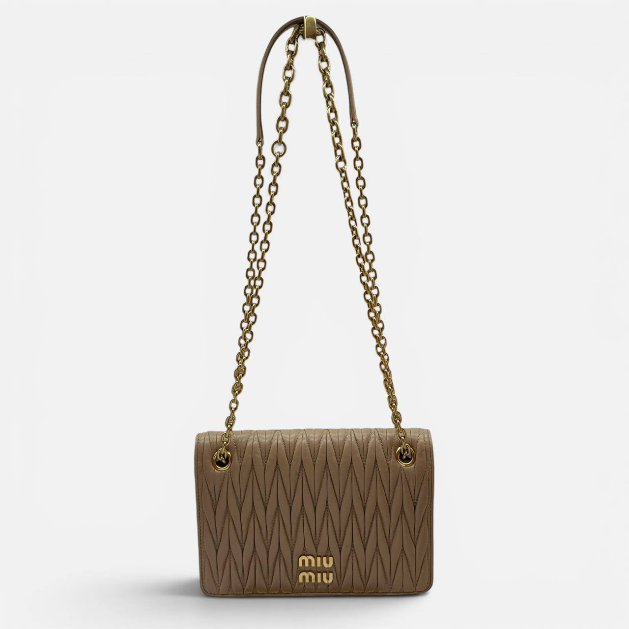 Borsa a tracolla in nappa Matelasse beige