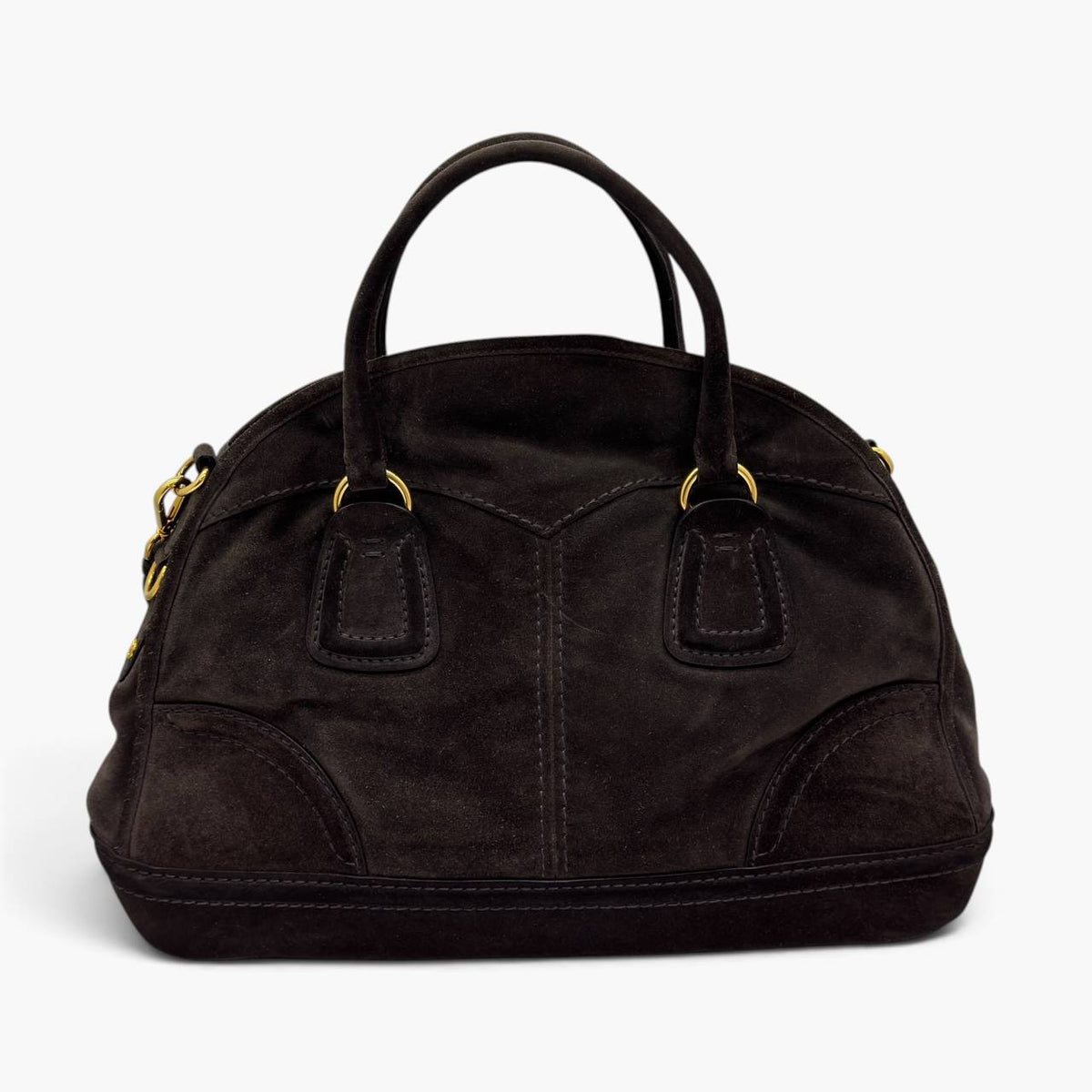 Borsa Bowler in pelle scamosciata