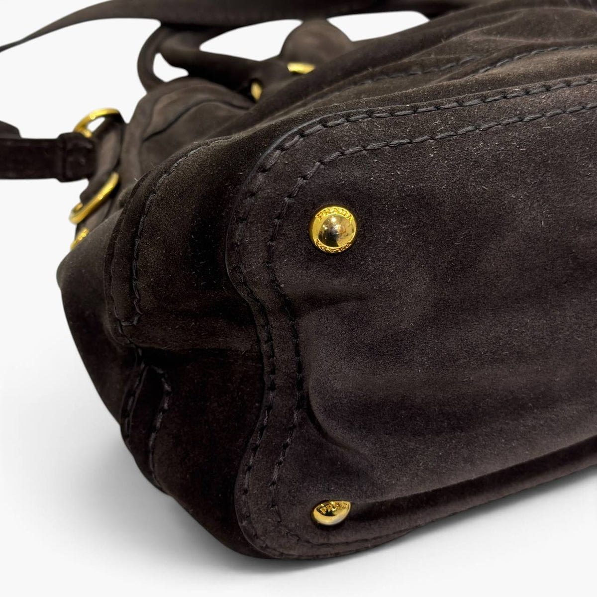 Borsa Bowler in pelle scamosciata