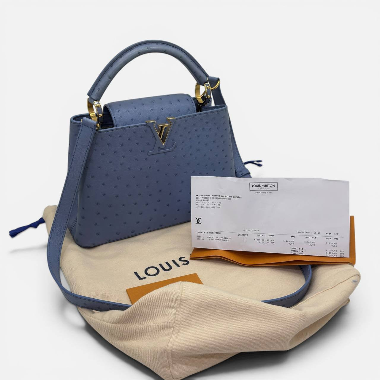 Borsa Capucines MM in struzzo