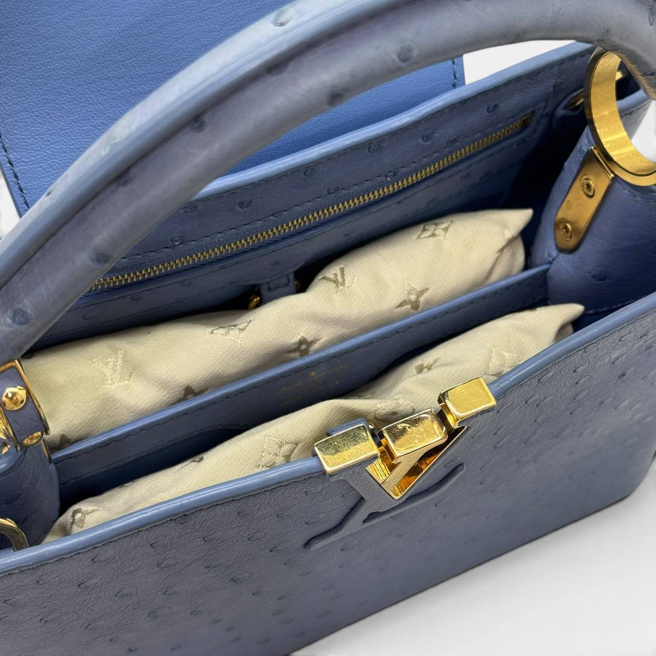 Borsa Capucines MM in struzzo