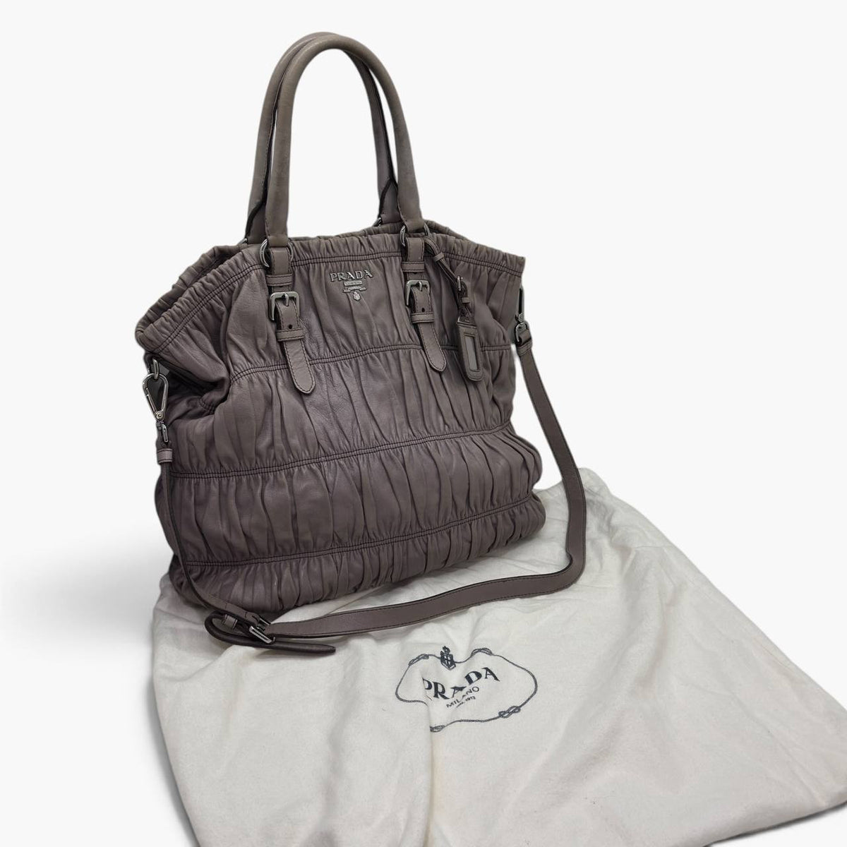 Borsa shopping grande in pelle goffrata