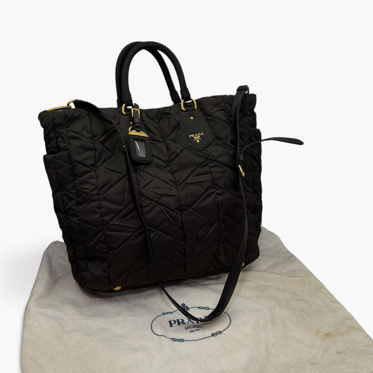 Borsa shopping in Nylon goffrato