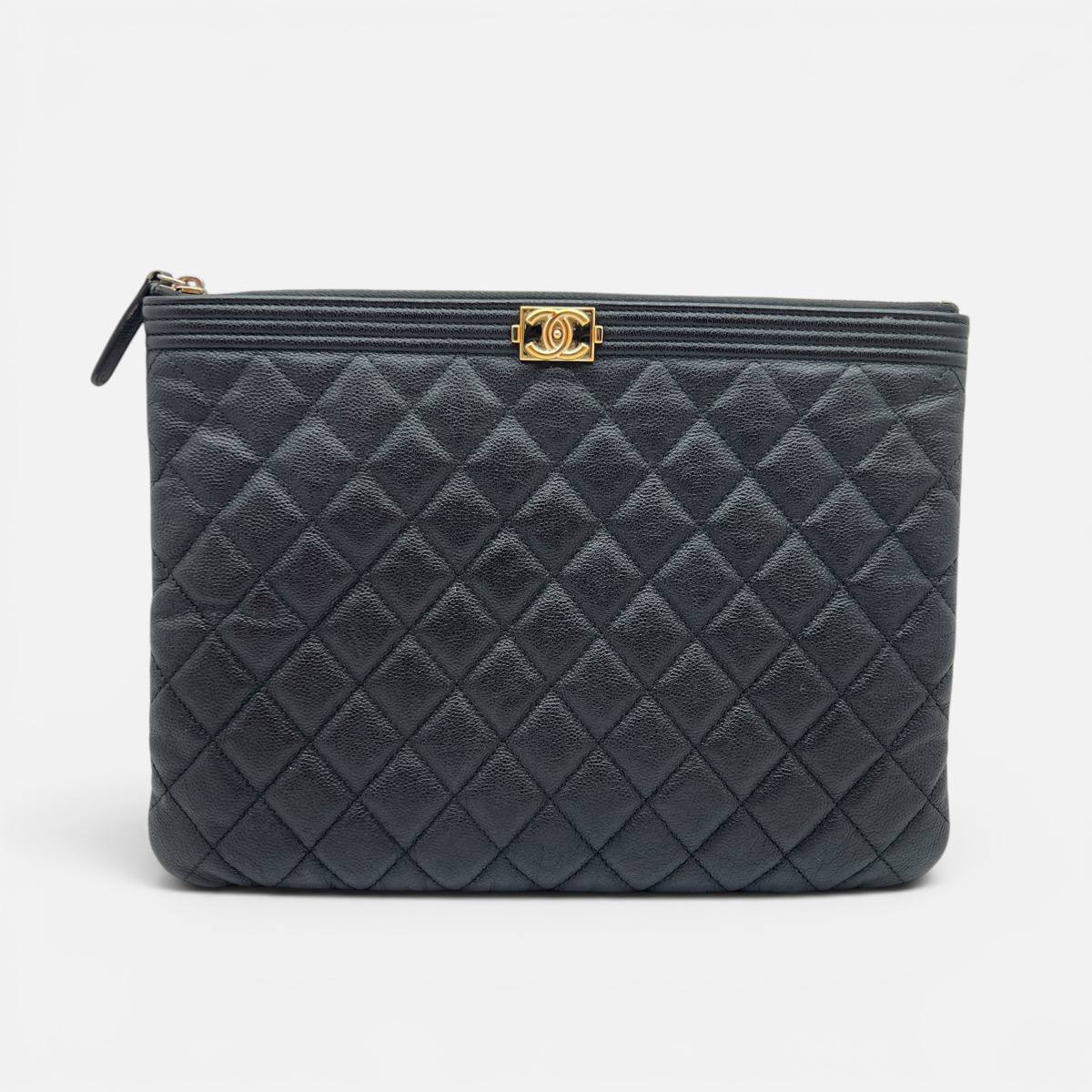 Boy pochette in pelle trapuntata
