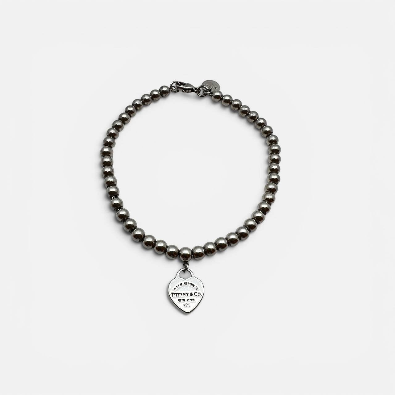 Bracciale Bead Heart Tag in argento