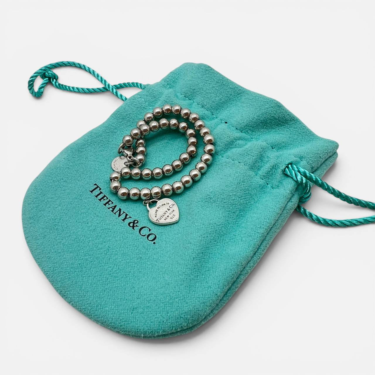 Bracciale Bead Heart Tag in argento