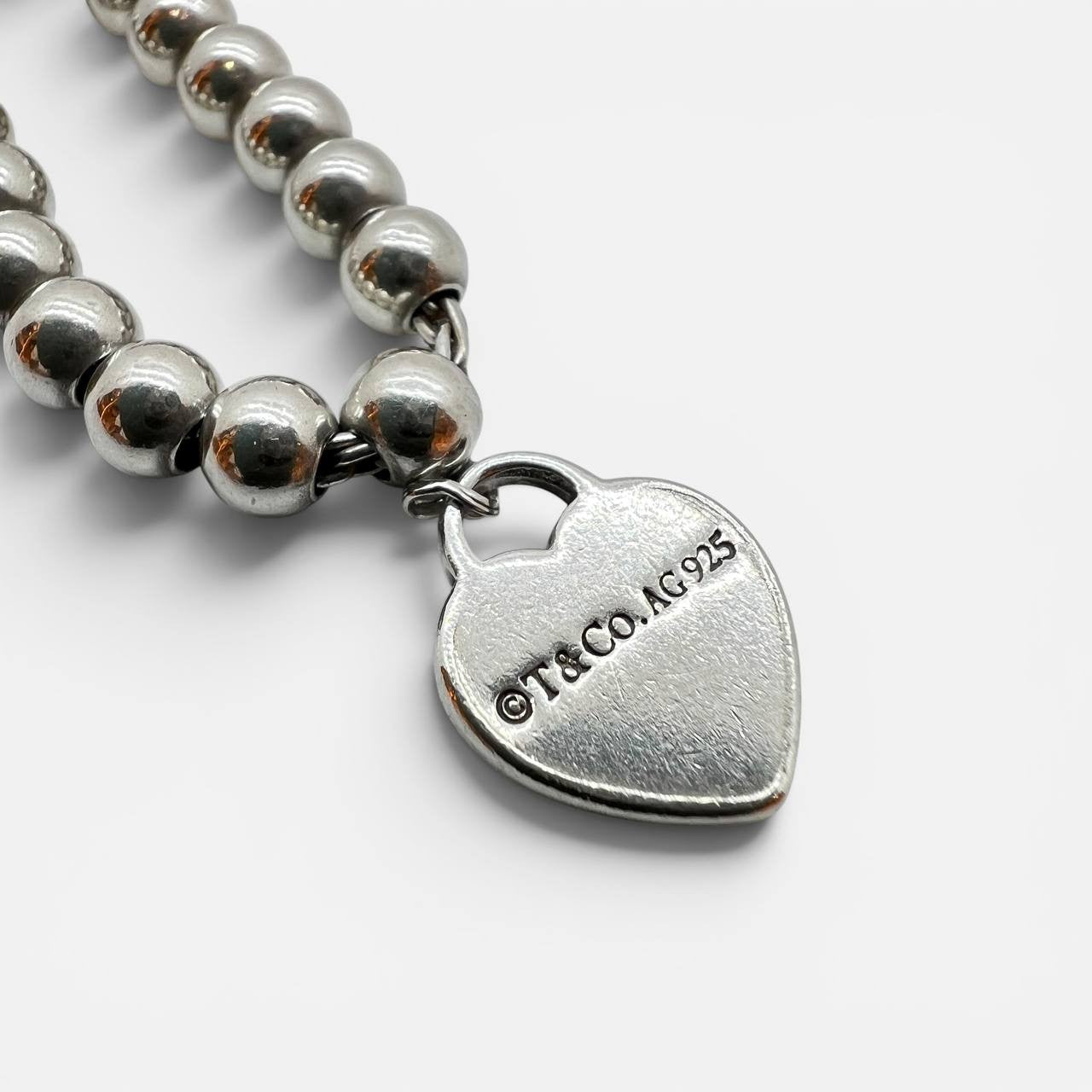 Bracciale Bead Heart Tag in argento