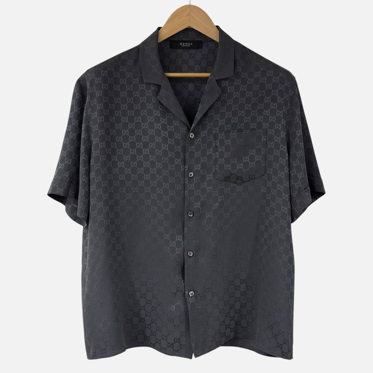 Camicia bowling in seta jacquard GG taglia M