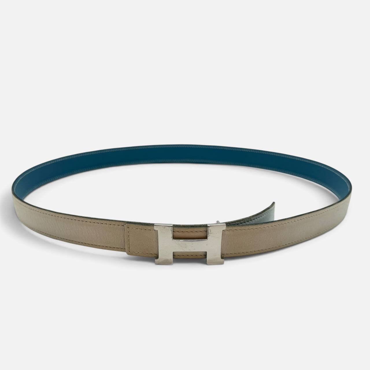 Cintura reversibile Constance con fibbia argentata