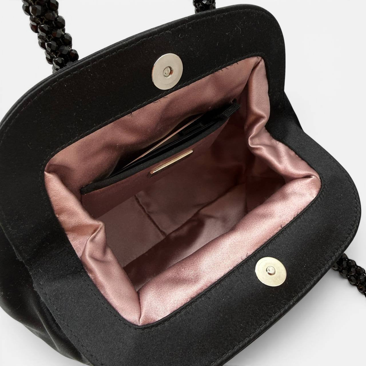 Clutch bag in raso nero
