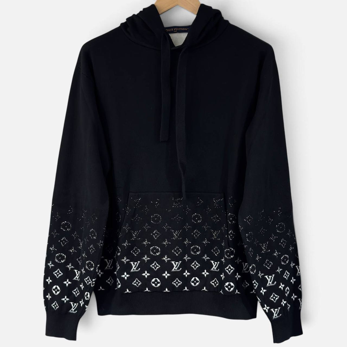 Felpa in cotone con motivo Monogram Gradient e cappuccio
